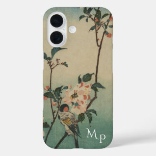 Coque Pour iPhone 16 Monogramme d'illustration vintage d'oiseaux et de 