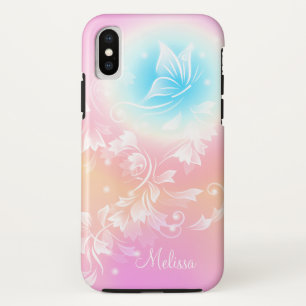 Coque Case-Mate Pour iPhone Monogramme d'Imaginaire floral rose et mignonne