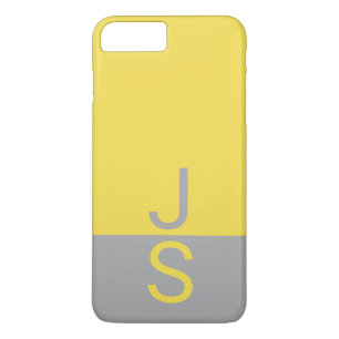 Case-Mate iPhone Case Monogramme d'initiales modernes jaune et gris