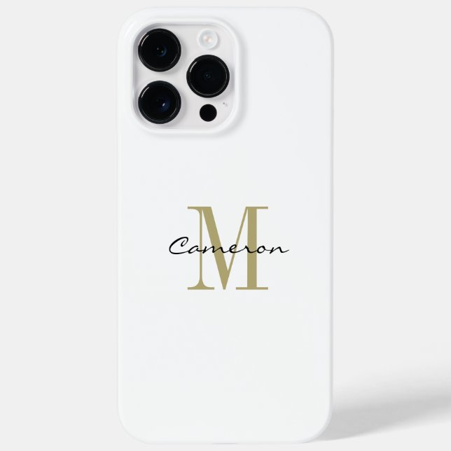 Coques Case-Mate iPhone Monogramme d'or initial et nom personnalisé (Verso)