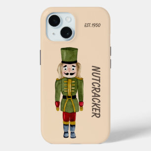 Coque Pour iPhone 15 Monogramme doré Casse-noix traditionnel rose