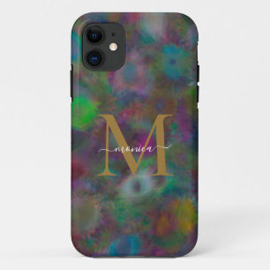 Case-Mate iPhone Case Monogramme doré couleur néon Abstrait moderne Nom