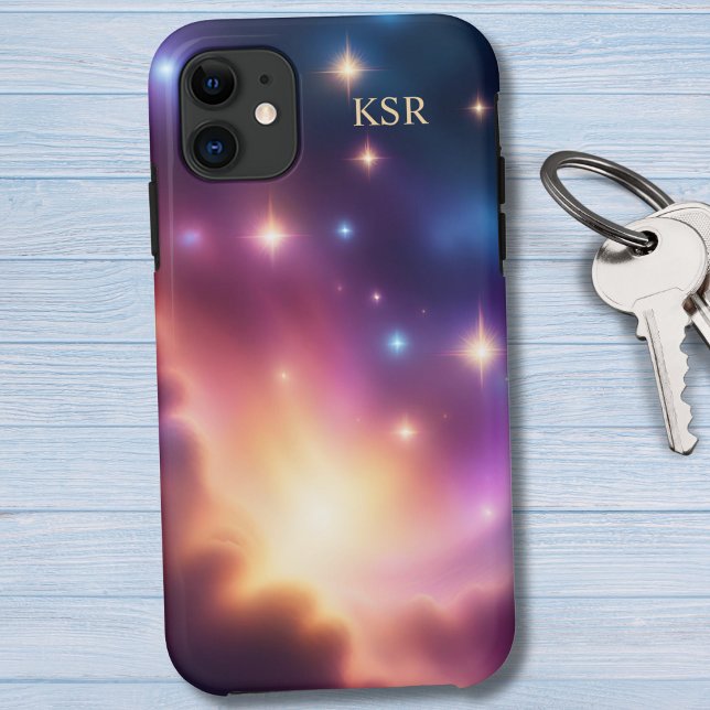 Coques Case-Mate iPhone Monogramme du ciel céleste (Créateur téléchargé)