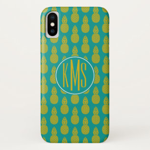 Coque iPhone X Monogramme du fruit tropical d'ananas