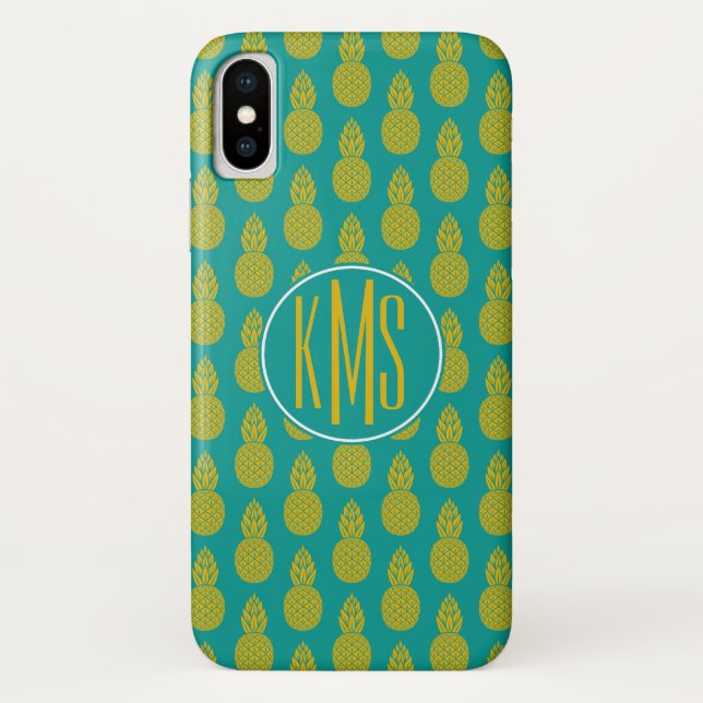 Coques Case-Mate iPhone Monogramme du fruit tropical | d'ananas (Dos)
