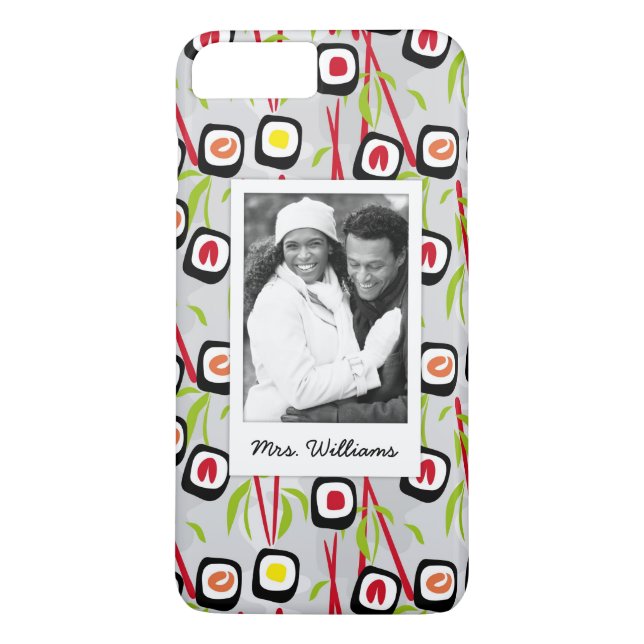 Coques Case-Mate iPhone Monogramme du motif | de conception de sushi (Dos)