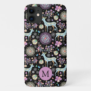 Case-Mate iPhone Case Monogramme du Motif des Snowflakes des cerfs d'hiv