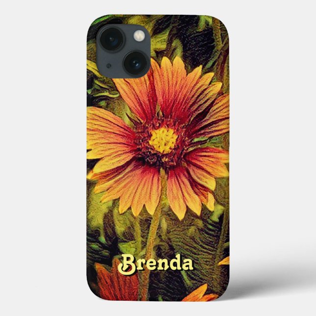 Coques Case-Mate iPhone Monogramme du nom de la fleur de roue (Verso)