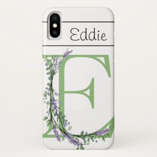 Case-Mate iPhone Case Monogramme E Lavande Eucalyptus