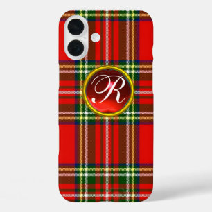 iPhone 16 PLUS CASE MONOGRAMME ÉCOSSAIS DU TARTAN ET DE LA ROUGE EN PI