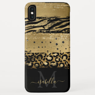 Case-Mate iPhone Case Monogramme écriture pailleté or moderne féminin