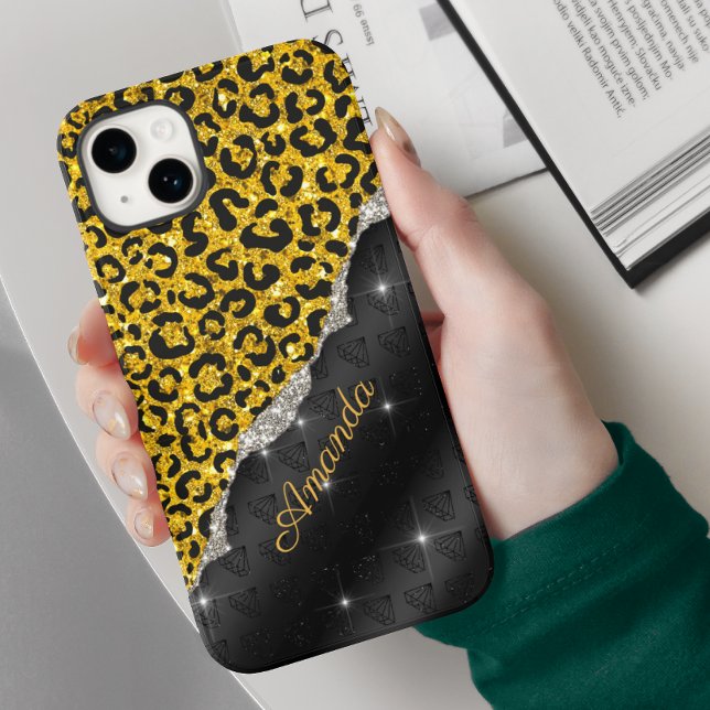 Coques Case-Mate iPhone Monogramme élégant en faux parties scintillant pos (Créateur téléchargé)