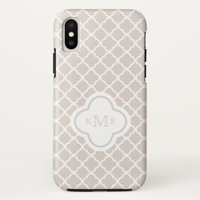 Coques Case-Mate iPhone Monogramme élégant Latte de motif crème de (Dos)