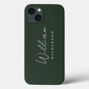 Case-Mate iPhone Case Monogramme élégant minimaliste Forêt verte foncée