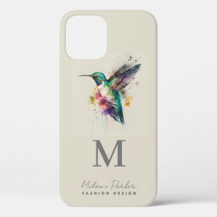 Case-Mate iPhone Case Monogramme Élégant Minimaliste Hummingbird Nom pho