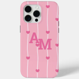 Coque iPhone 15 Pro Max Monogramme Élégant Personnalisé