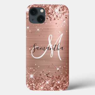 Case-Mate iPhone Case Monogramme Élégant Rose de Glittery Gold Foil