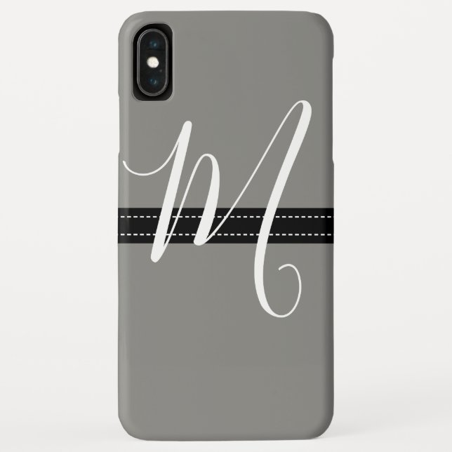 Coques Case-Mate iPhone Monogramme Élégant Titane couleur solide (Dos)