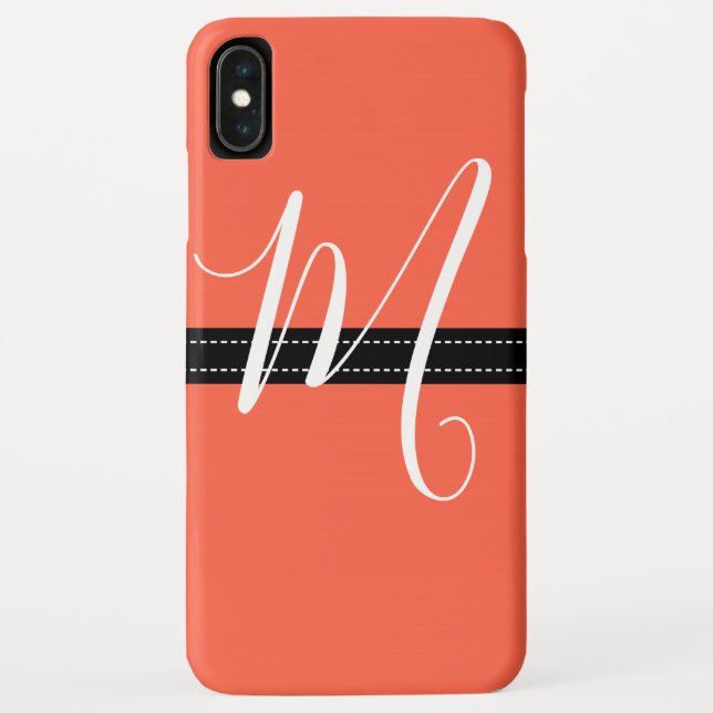 Coques Case-Mate iPhone Monogramme Elegant Tomato couleur solide (Dos)
