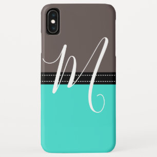 Case-Mate iPhone Case Monogramme Elegant Turquoise & Wenge couleur solid