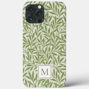 Case-Mate iPhone Case Monogramme élégant vintage feuilles de saule vert