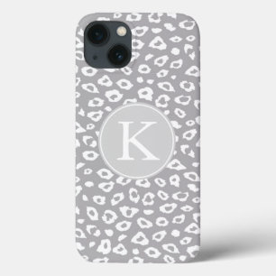 Case-Mate iPhone Case Monogramme Empreinte de léopard gris et blanc