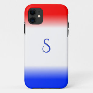Case-Mate iPhone Case Monogramme en bande rouge blanche et bleue