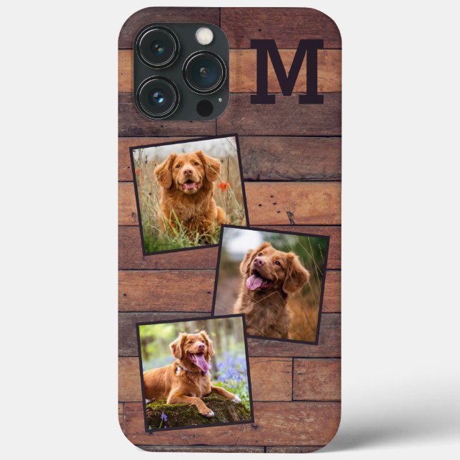 Coques Case-Mate iPhone Monogramme en bois rustique 3 photo (Verso)