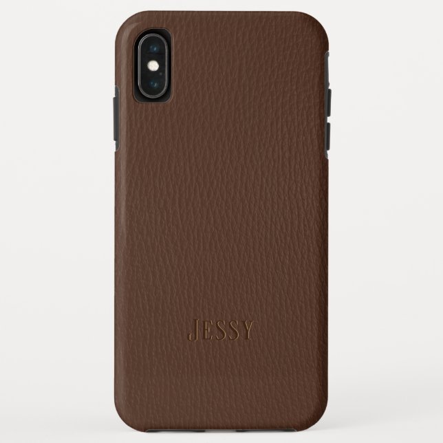 Coques Case-Mate iPhone monogramme en cuir Brown (Dos)