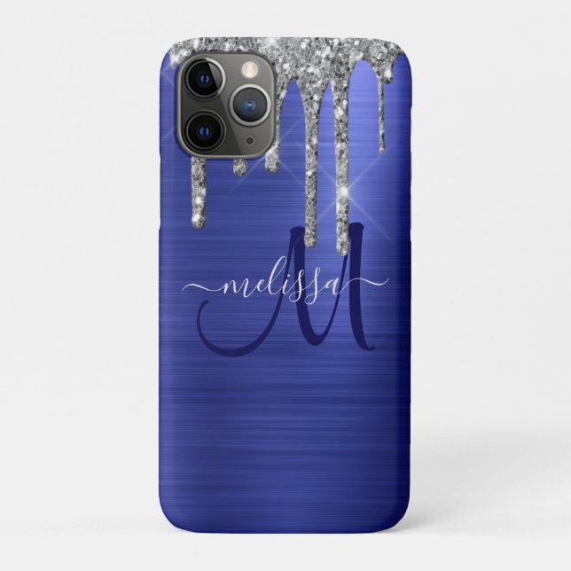 Coques Case-Mate iPhone Monogramme en métal brosse à Parties scintillant à (Dos)
