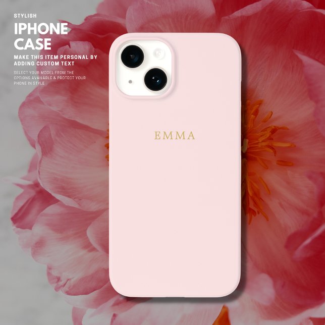 Coques Case-Mate iPhone Monogramme en or rose simple et chic (Créateur téléchargé)