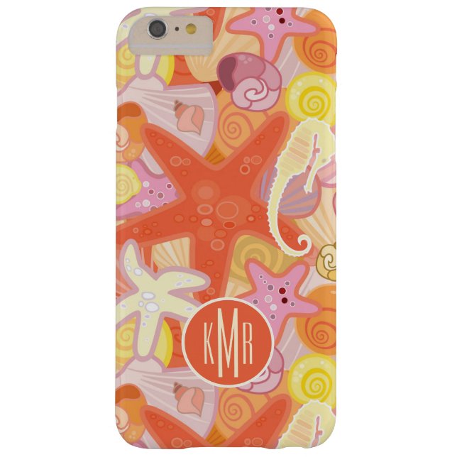 Coques Case-Mate iPhone Monogramme en pastel des créatures | de mer (Dos)