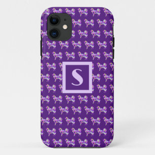 Case-Mate iPhone Case Monogramme en silhouette violette de chien mou Sam