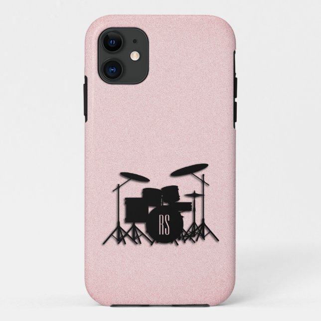 Coques Case-Mate iPhone Monogramme Ensemble de musique Design rose (Dos)