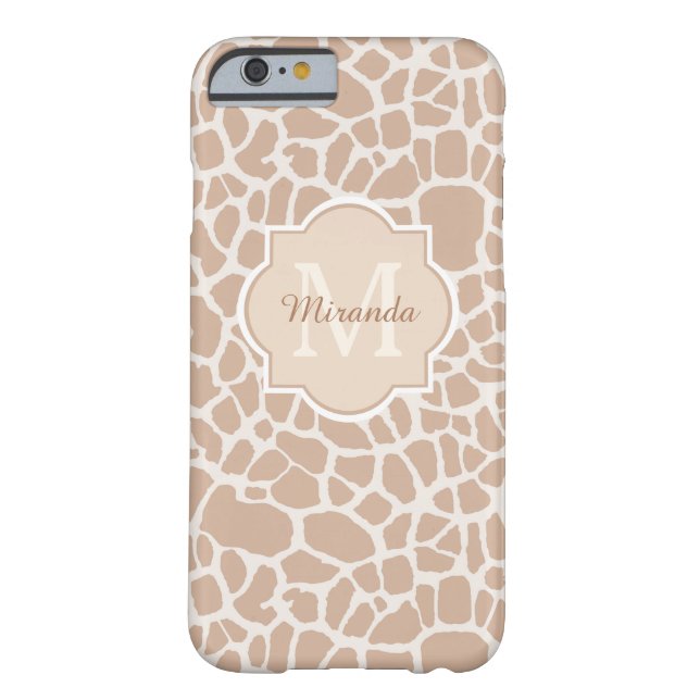 Coques Case-Mate iPhone Monogramme et nom brun clair chics d'impression de (Dos)