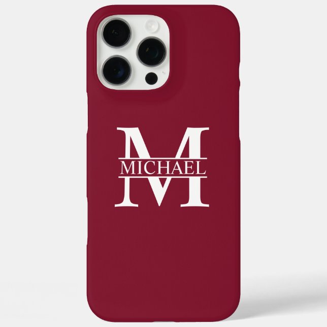 Coques Case-Mate iPhone Monogramme et nom personnalisés (Verso)
