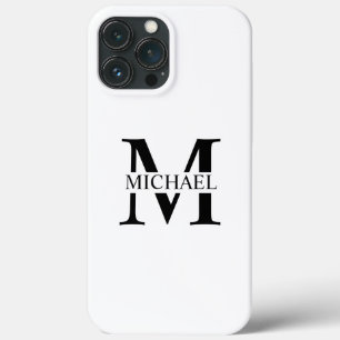 Case-Mate iPhone Case Monogramme et nom personnalisés blancs