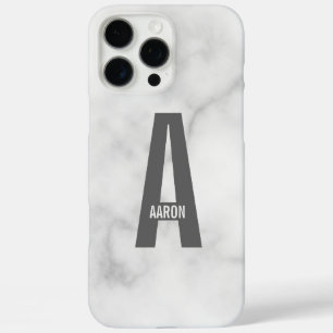 Coques iPhone 16 Pro Max Monogramme et nom personnalisés modernes