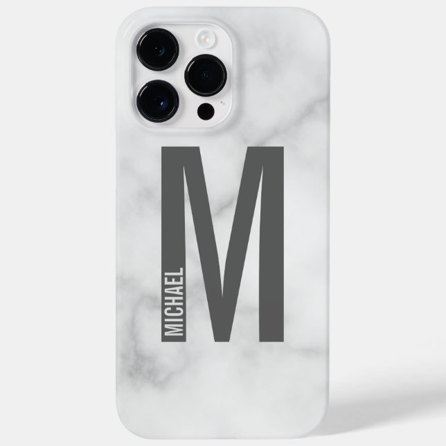 Coques Case-Mate iPhone Monogramme et nom personnalisés modernes (Verso)