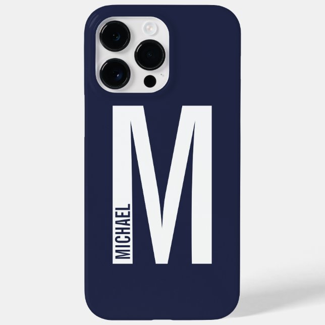 Coques Case-Mate iPhone Monogramme et nom personnalisés modernes (Verso)
