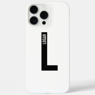 Coques iPhone 16 Pro Max Monogramme et nom personnalisés modernes