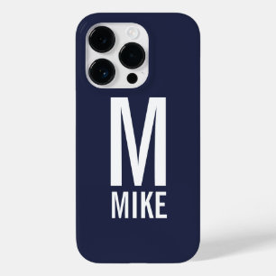 Coque Pour iPhone 14 Pro Monogramme et nom personnalisés modernes