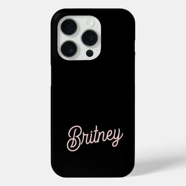 Coques Case-Mate iPhone Monogramme et nom rose pâle moderne (Verso)