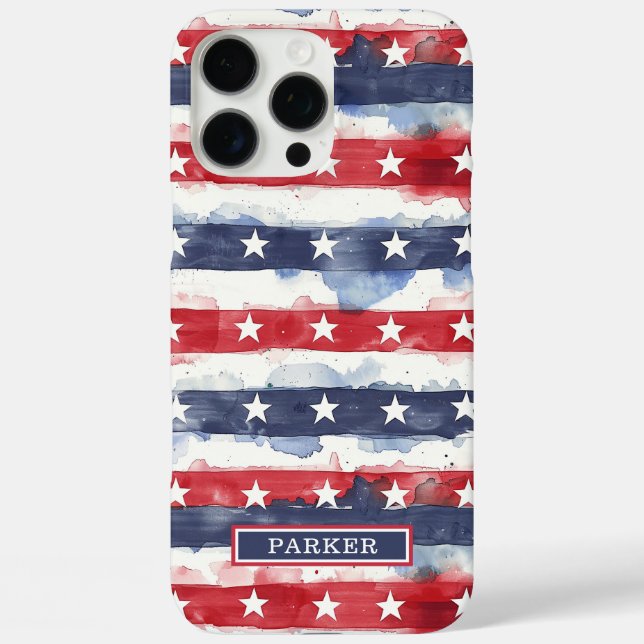 Coques Case-Mate iPhone Monogramme étoiles et bandes (Verso)