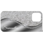 Monogramme Faux Diamond Silver Bling