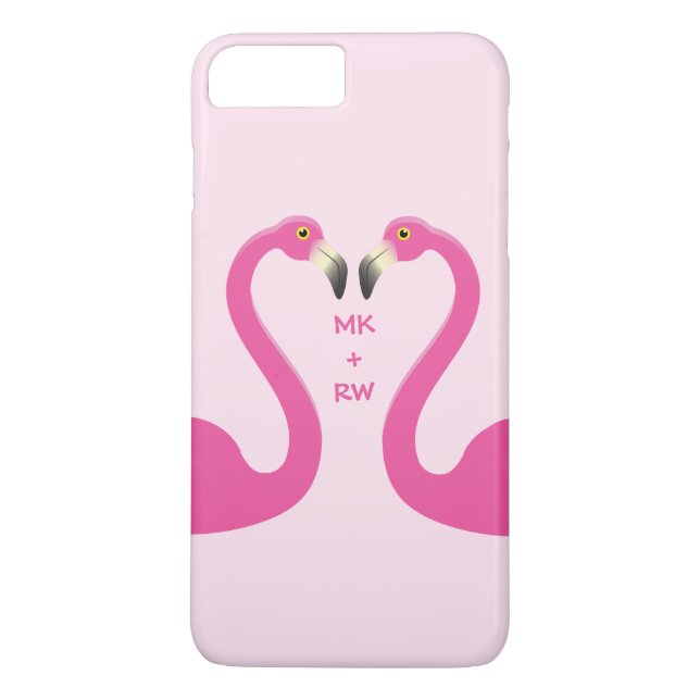Coques Case-Mate iPhone Monogramme Flamants roses de baiser iPhone 7 Plus  (Dos)