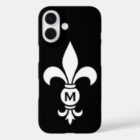 Monogramme Fleur De Lis Simple Noir et Blanc