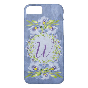 Case-Mate iPhone Case Monogramme Fleurs Flexibles Bleues