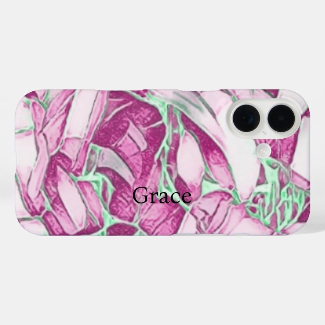Coques Case-Mate iPhone Monogramme floral (Verso (horizontal))
