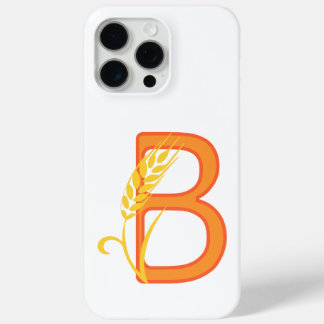 Coque iPhone 15 Pro Max monogramme floral B lettre majuscule
